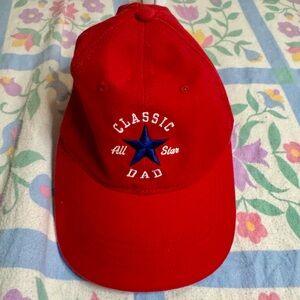 Vintage Sherry Resortwear Red “Classic All Star Dad” Cotton Baseball Cap
